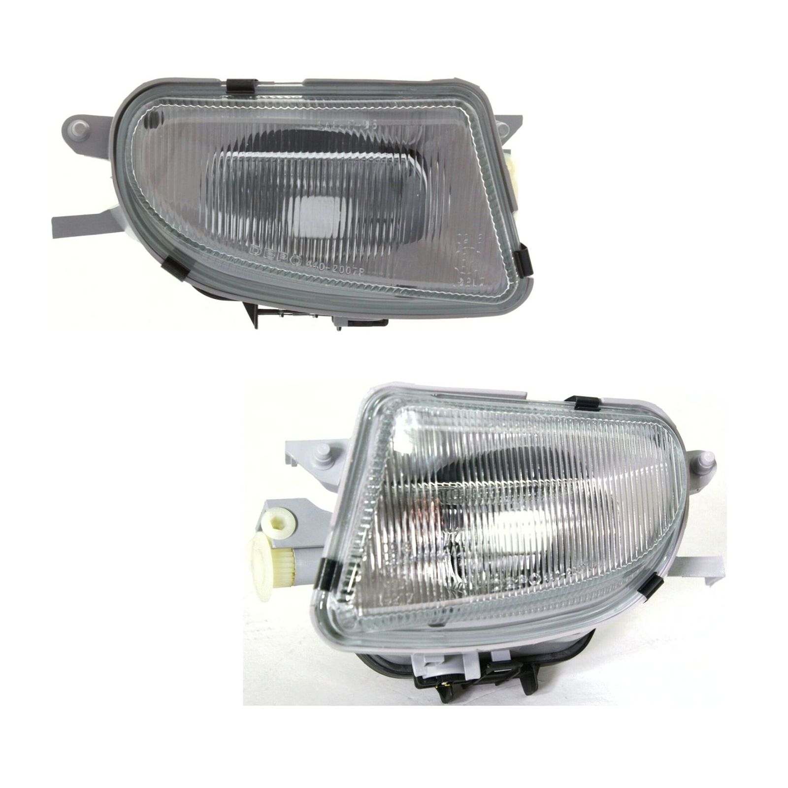 Set Of 2 Clear Lens Fog Light For Benz C-CLK-E-SLK Class LH & RH W/ Bulbs