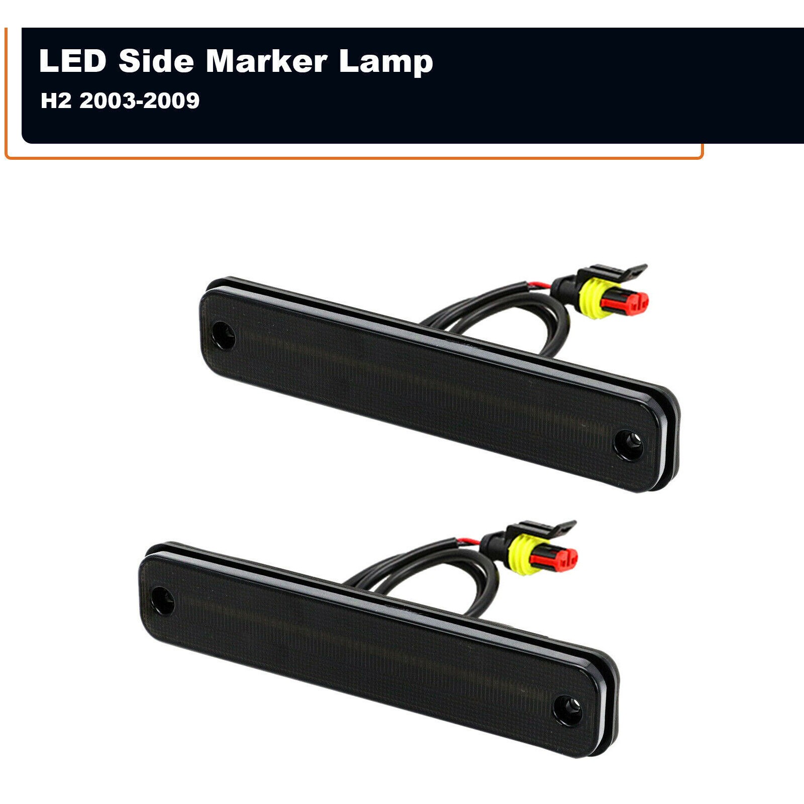 Front Amber LED Fender Side Marker Signal Lights Smoked