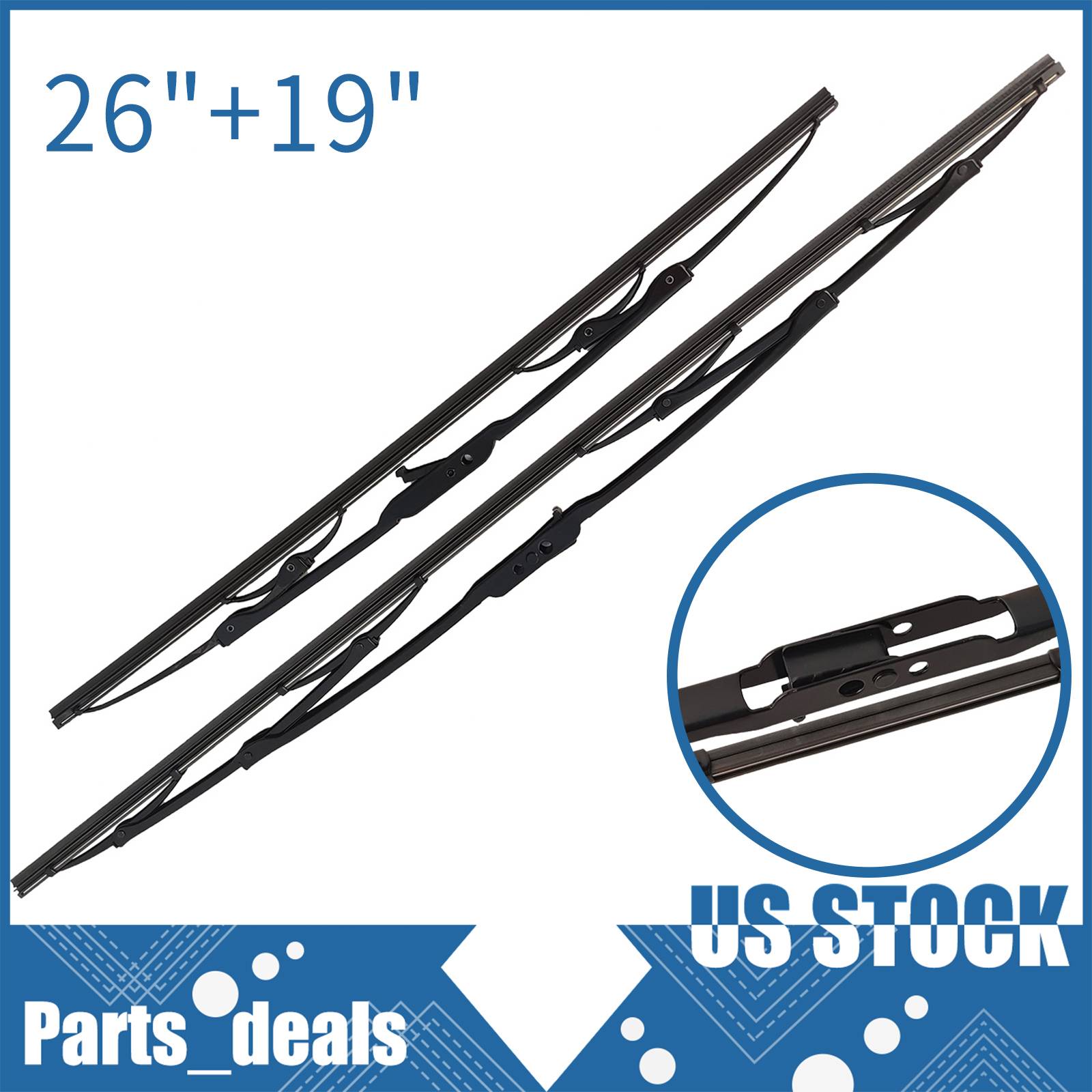 For 19 Chevy Jeep Kia Nissan Wiper Blade Kit 26" / 19" Front Left & Right