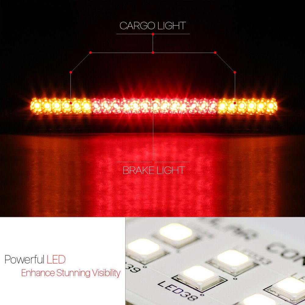 For 09-16 Nissan Frontier PRO-4X Chrome/Red] Led Third 3rd Brake Light+ Lamp