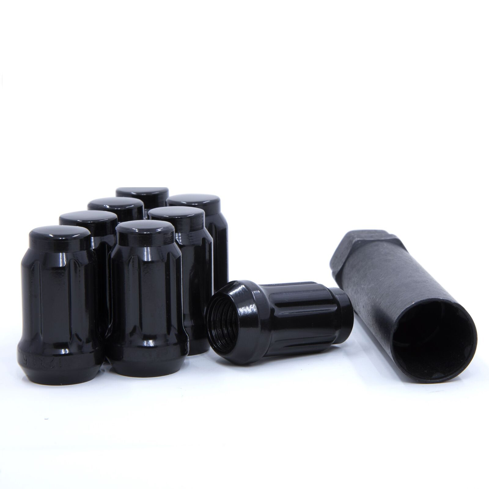 4 Sets Of - Lug Wheel Nuts Tuner Spline Drive Acorn Black For INFINITI Nissan 12x1.25