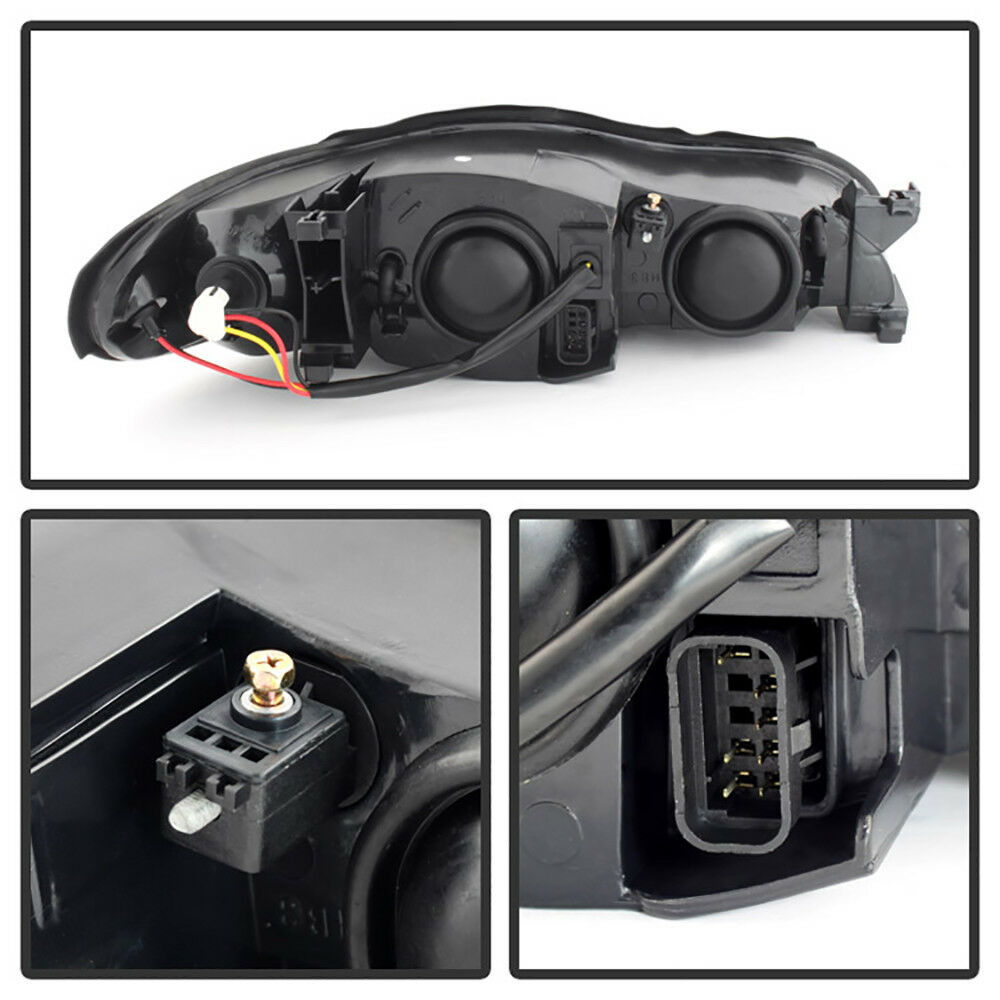 For Chevrolet 2000-2005 Monte Carlo LS LT SS Black LH+RH Headlights Assembly V6