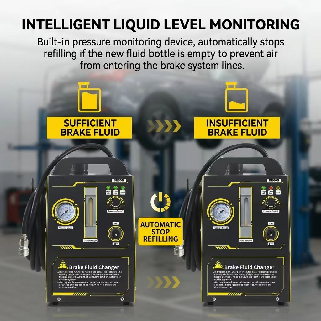 110V Automatic Brake Fluid One-Person Exchange Machine 16 Adapters, Precise Adjustable Pressure, Vacuum Air-Free Filling, Fully Auto Pressure Bleeder