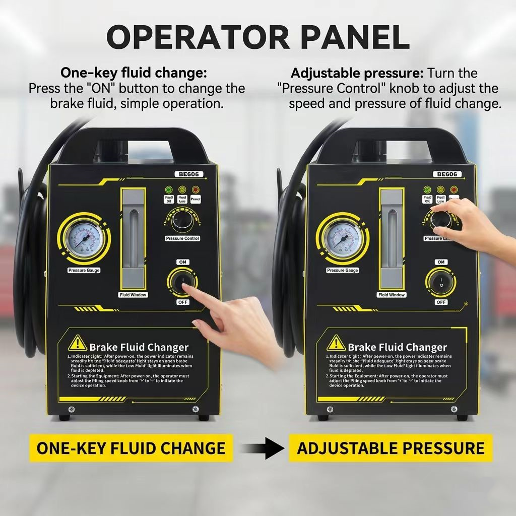 110V Automatic Brake Fluid One-Person Exchange Machine 16 Adapters, Precise Adjustable Pressure, Vacuum Air-Free Filling, Fully Auto Pressure Bleeder