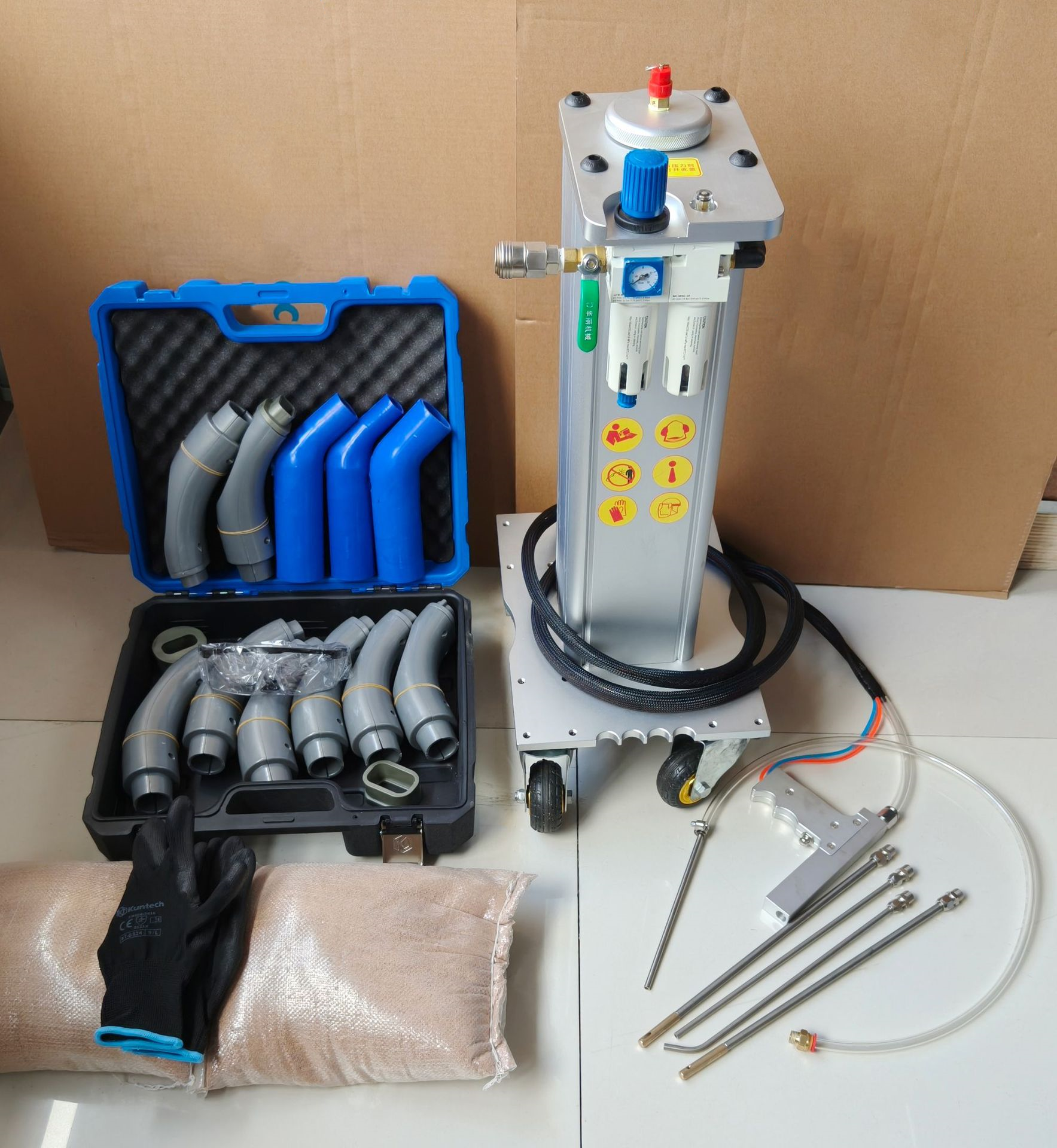 Professional Walnut Blaster, Intake Valve Carbon Deposit Removal Machine, Compact Rolling Base, Full Walnut Blasting Kit, Multi‑car Adapters